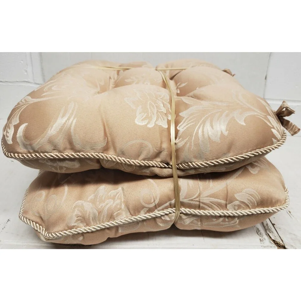 SET OF 2 THICK CUSHION CHAIR PADS w/ties(15